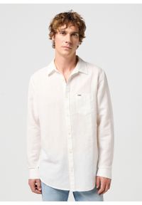 Wrangler - WRANGLER LS 1 PKT SHIRT MĘSKA KOSZULA W KRATĘ KRATA WORN WHITE 112352281