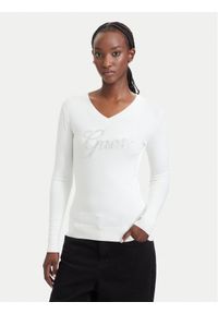 Guess Sweter W6YR29 Z0977 Kremowy Regular Fit. Kolor: kremowy. Materiał: wiskoza #1