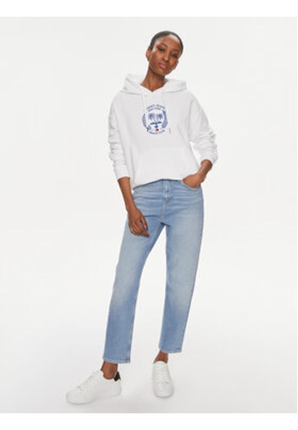Tommy Jeans Bluza DW0DW17792 Biały Boxy Fit. Kolor: biały. Materiał: bawełna