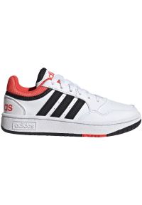 Adidas - Buty adidas Hoops 3.0 K Jr GZ9673 białe. Okazja: na co dzień. Zapięcie: sznurówki. Kolor: biały. Materiał: syntetyk, skóra, guma. Szerokość cholewki: normalna #4