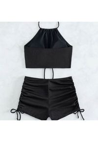 Intica - Strój kąpielowy dwuczęściowy szybkoschnący z regulacją Dragulina. Kolor: czarny. Materiał: materiał #4