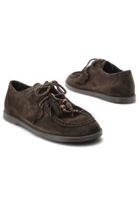 CheBello - Półbuty damskie Chebello, skóra naturalna zamszowe wiązane płaska podeszwa okrągły nosek styl casual wygodne na co dzień,brązowe, 4960_-268-000-PSK-S. Okazja: na co dzień. Nosek buta: okrągły. Kolor: brązowy. Materiał: zamsz, skóra. Obcas: na płaskiej podeszwie. Styl: casual #6