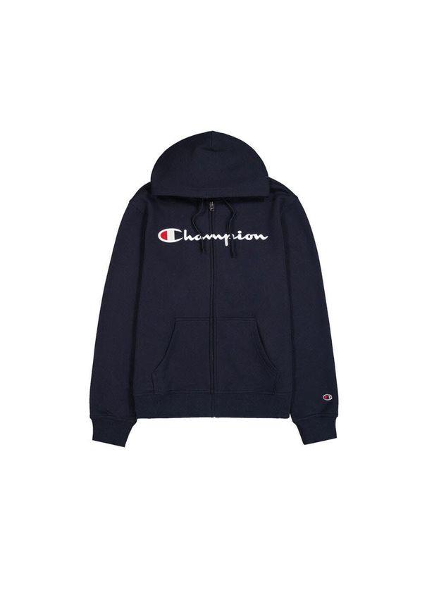 Bluza męska Champion Full Zip Hoodie. Kolor: niebieski. Materiał: dresówka