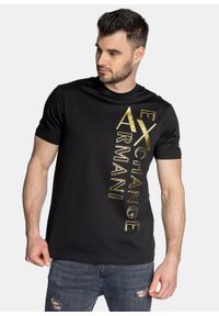 Koszulka męska czarna Armani Exchange 3LZTNA ZJ9AZ 02DX. Kolor: czarny