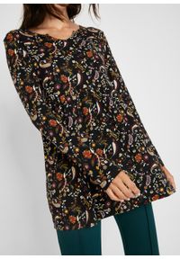 Tunika shirtowa, TENCEL™ Lyocell bonprix czarny "paisley". Kolor: czarny. Materiał: lyocell, elastan, materiał. Wzór: paisley #4
