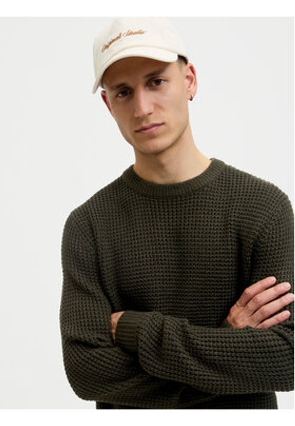 Jack & Jones Sweter Global 12287594 Zielony Regular Fit. Kolor: zielony. Materiał: bawełna