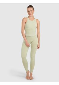 4f - 4F Top do jogi i pilatesu slim szybkoschnący damski - zielony M/L. Kolor: zielony. Materiał: guma, włókno, elastan, materiał. Sport: joga i pilates