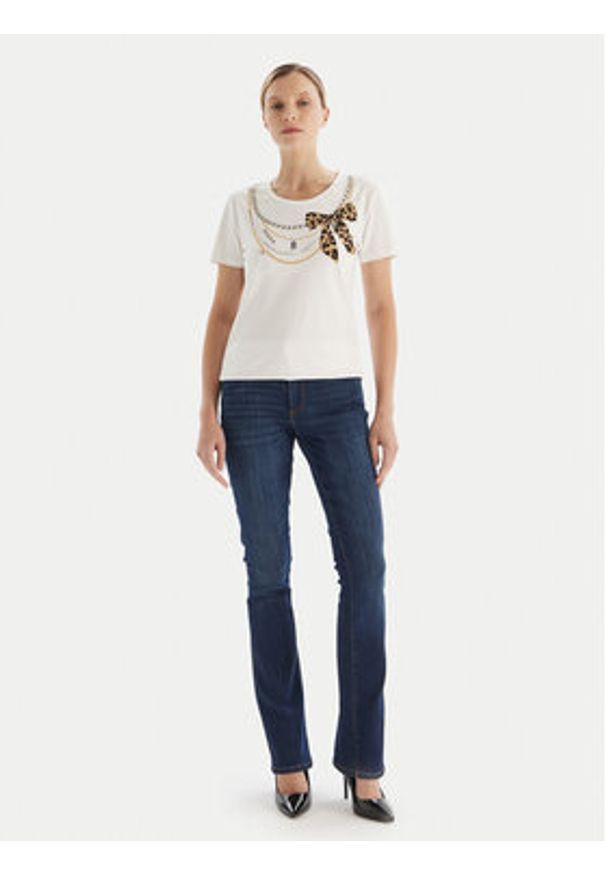 Fracomina T-Shirt FR25WT3004J40108 Biały Regular Fit. Kolor: biały. Materiał: bawełna