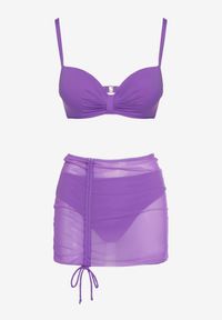 Renee - Fioletowe Bikini Strój Dwuczęściowy ze Spódniczką Mini w Komplecie Gretella. Kolor: fioletowy #5