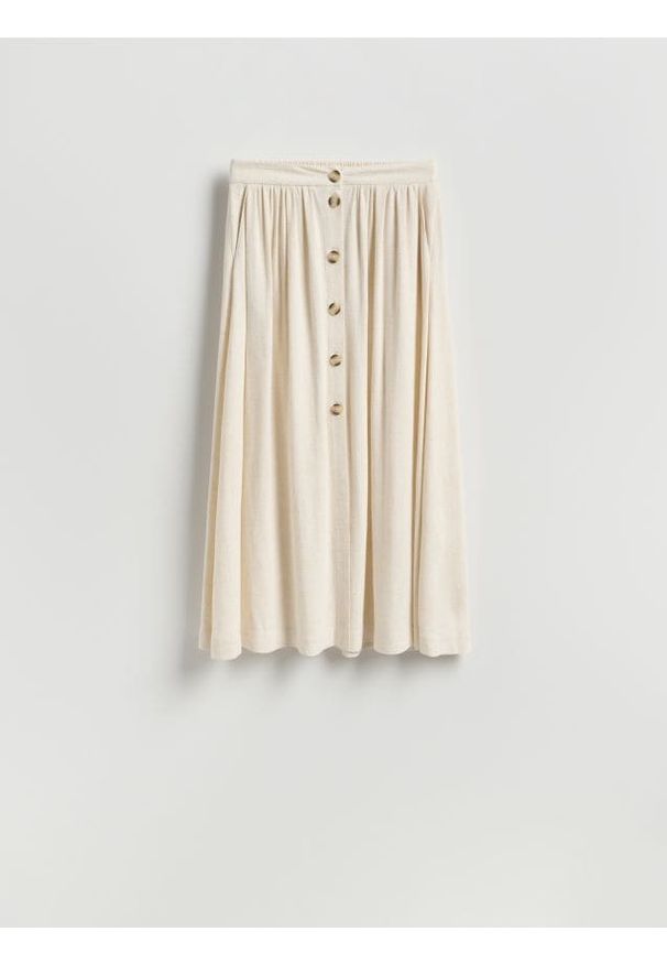 Reserved - Spódnica z wiskozą - złamana biel. Materiał: wiskoza. Wzór: gładki