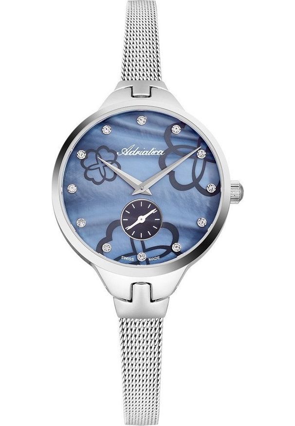 Zegarek Adriatica Zegarek damski Adriatica A3719.514BQ CYRKONIE srebrny. Kolor: srebrny
