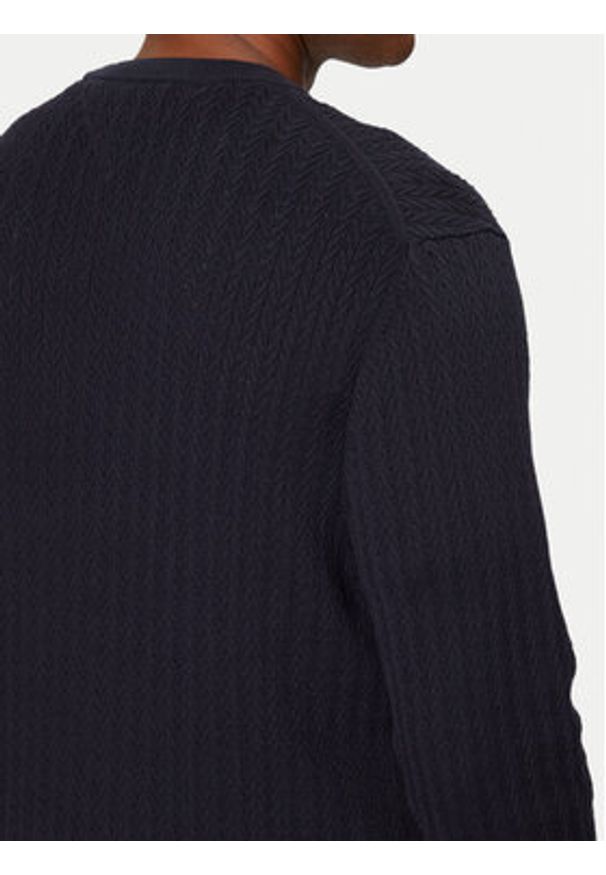 TOMMY HILFIGER - Tommy Hilfiger Sweter MW0MW37400 Granatowy Slim Fit. Kolor: niebieski. Materiał: bawełna