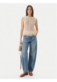 only - ONLY Top Kimmie 15365146 Beżowy Regular Fit. Kolor: beżowy. Materiał: syntetyk #7