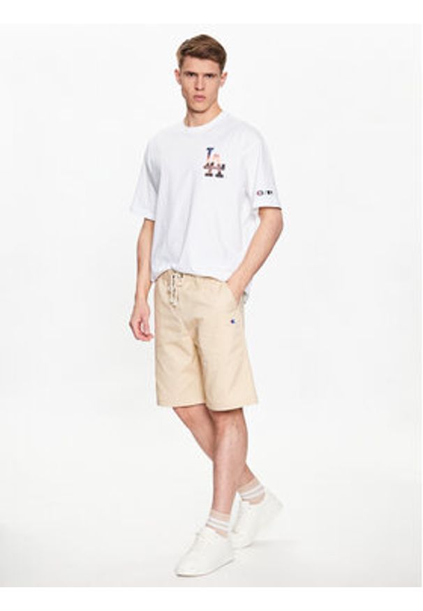 Champion Szorty materiałowe 217239 Beżowy Relaxed Fit. Kolor: beżowy. Materiał: bawełna