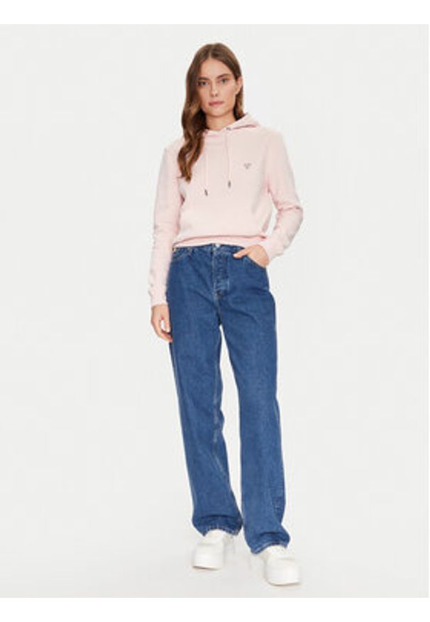 Guess Jeans Bluza W4YQ04 KC811 Różowy Regular Fit. Kolor: różowy. Materiał: bawełna