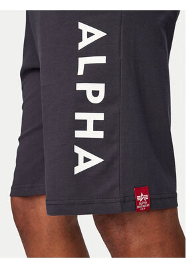 Alpha Industries Szorty sportowe Jersey 116366 Granatowy Regular Fit. Kolor: niebieski. Materiał: bawełna. Styl: sportowy