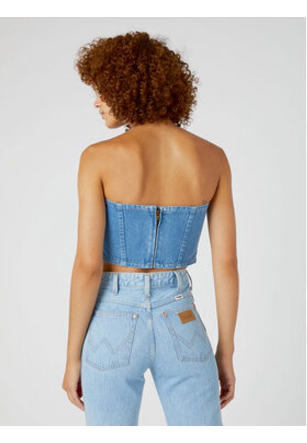 Wrangler Top Bustier W4Z79639I 112332056 Niebieski Slim Fit. Kolor: niebieski. Materiał: bawełna