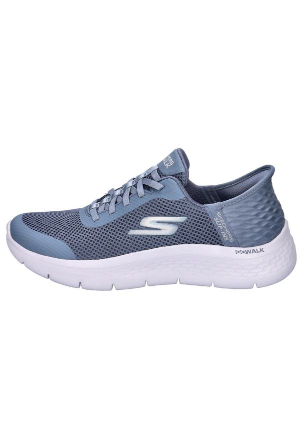 skechers - Buty do chodzenia damskie Skechers Blu Go Walk. Kolor: niebieski. Materiał: materiał, syntetyk. Szerokość cholewki: normalna. Sport: turystyka piesza