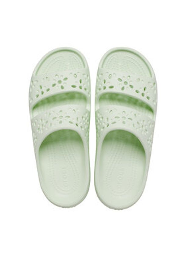 Crocs Klapki Classic Floral Cutout Sandal 210966 Zielony. Kolor: zielony