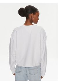 Tommy Jeans Bluza Essential Logo DW0DW17796 Biały Relaxed Fit. Kolor: biały. Materiał: bawełna