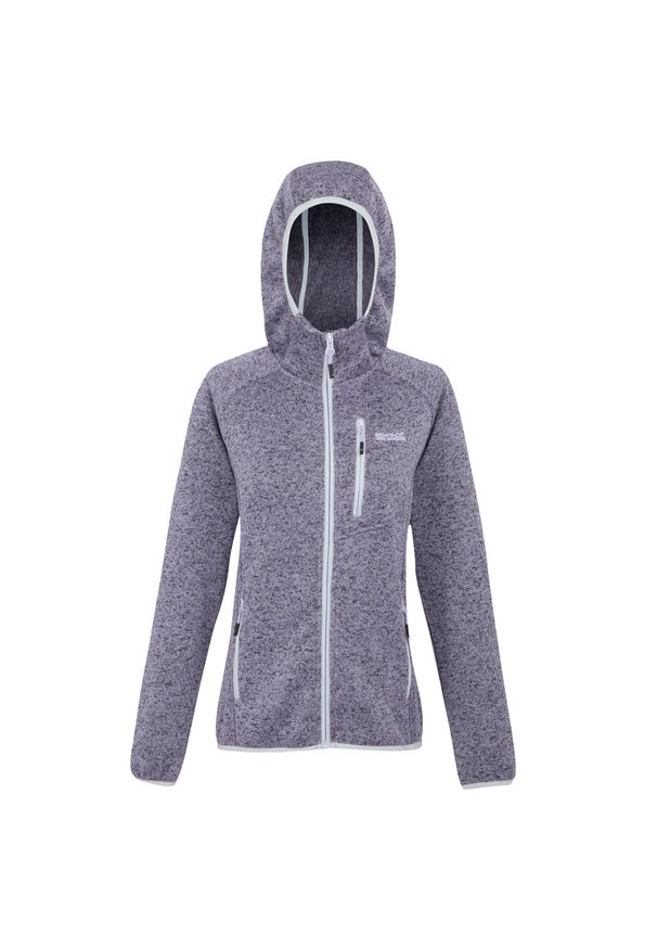 Regatta - Damska Bluza Z Kapturem Newhill II Marl Full Zip. Typ kołnierza: kaptur. Kolor: fioletowy, różowy, niebieski, wielokolorowy. Styl: sportowy. Sport: turystyka piesza