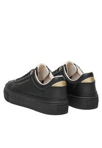 TOMMY HILFIGER - Tommy Hilfiger Sneakersy Th Platform Sneaker Tumbled Ltr FW0FW09018 Czarny. Kolor: czarny. Materiał: skóra. Obcas: na platformie #4