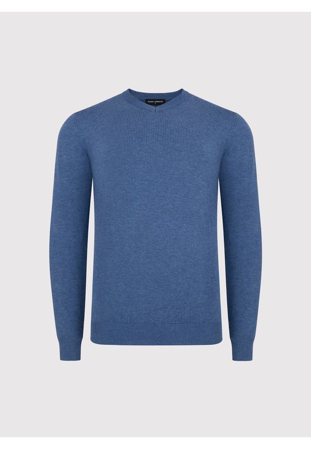 Pako Lorente - PAKO LORENTE – Niebieski sweter męski v-neck. Okazja: na co dzień. Kolor: niebieski, brązowy, zielony, czarny. Materiał: nylon, wiskoza. Sezon: jesień. Styl: casual