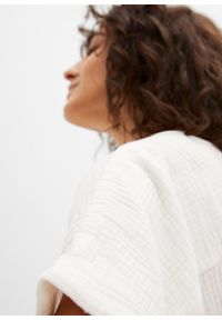 bonprix - Bluzka muślinowa z krótki rękawem. Kolor: biały. Długość rękawa: krótki rękaw. Długość: krótkie. Styl: elegancki #2