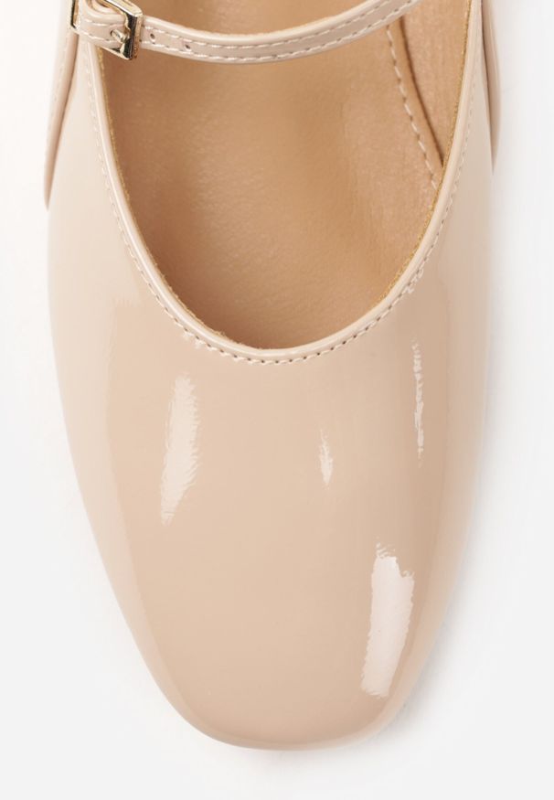 Born2be - Beżowe Płaskie Balerinki w Stylu Mary Jane Ozdobione Paskiem Kikizelle. Okazja: na co dzień, na spotkanie biznesowe. Zapięcie: pasek. Kolor: beżowy. Materiał: bawełna. Wzór: aplikacja. Styl: retro, biznesowy, elegancki, casual, klasyczny