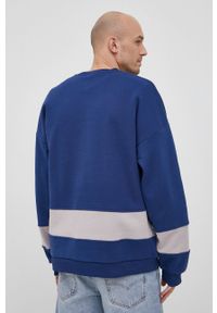 Trussardi Jeans - Trussardi Bluza bawełniana męska kolor szary z nadrukiem. Kolor: niebieski. Materiał: bawełna. Wzór: nadruk