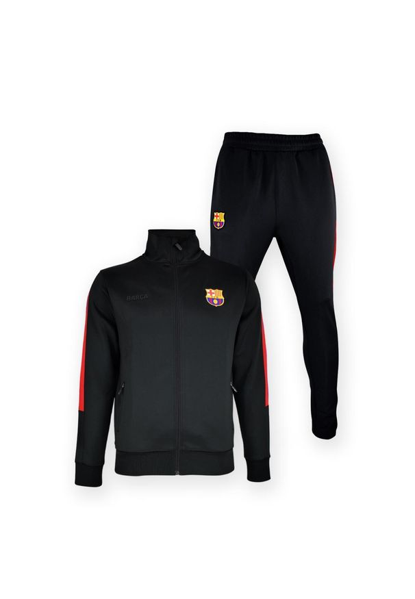Dres treningowy FC Barcelona męski 25/26 - czarny. Kolor: czarny, wielokolorowy. Materiał: dresówka. Sport: piłka nożna