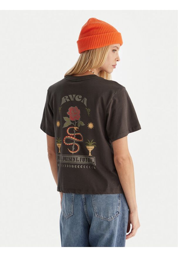 RVCA T-Shirt EVJZT00166 Czarny Regular Fit. Kolor: czarny. Materiał: bawełna