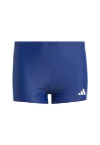Adidas - Dziecięce bokserki do pływania Colorblock 3-Stripes. Kolor: niebieski. Materiał: materiał #1