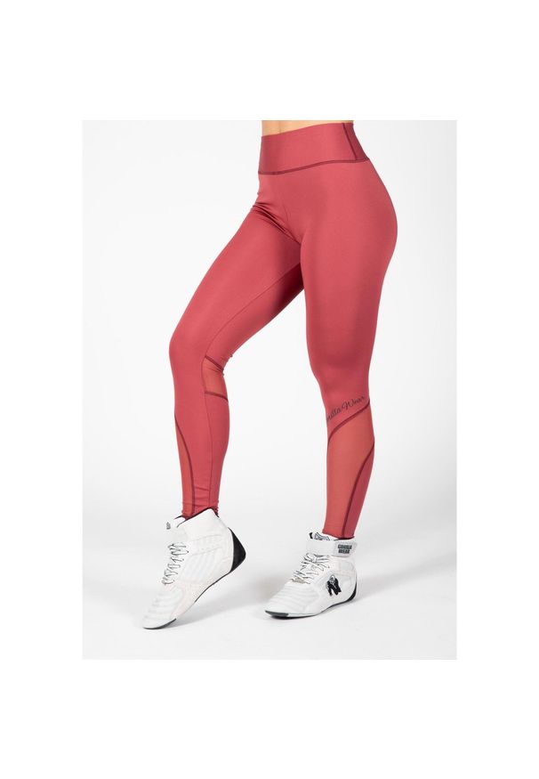GORILLA WEAR - Legginsy fitness damskie Gorilla Wear Kaycee Tights z wysokim stanem. Stan: podwyższony. Kolor: czerwony, wielokolorowy, brązowy. Sport: fitness