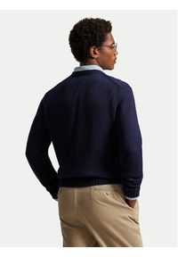 Polo Ralph Lauren Sweter 710718281006 Granatowy Regular Fit. Typ kołnierza: polo. Kolor: niebieski. Materiał: bawełna #7