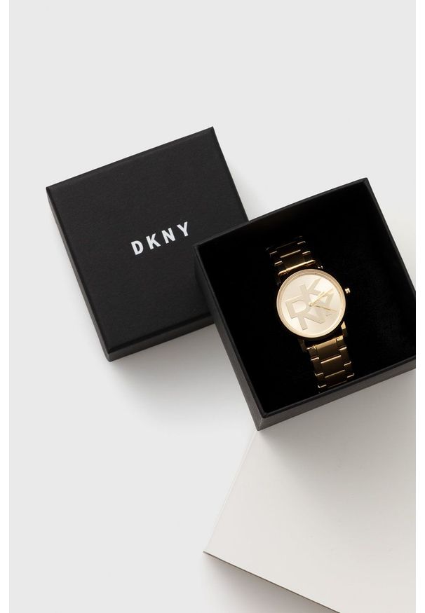 DKNY - Dkny - Zegarek NY2947. Kolor: złoty. Materiał: materiał