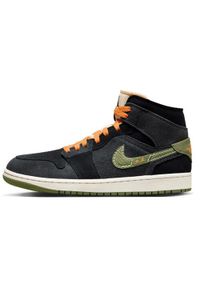 Buty Sportowe Męskie Air Jordan 1 Mid SE Craft. Kolor: czarny. Materiał: zamsz, tkanina. Szerokość cholewki: normalna