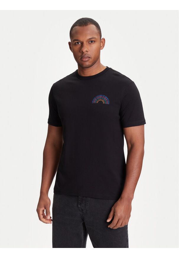 United Colors of Benetton - United Colors Of Benetton T-Shirt 3I1XU1096 Czarny Regular Fit. Kolor: czarny. Materiał: bawełna