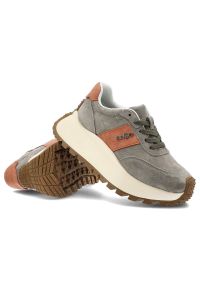 Zielone Sneakersy Filippo Obuwie Damskie Na Solidnej Podeszwie. Okazja: na co dzień. Kolor: pomarańczowy. Materiał: zamsz. Szerokość cholewki: normalna. Styl: casual