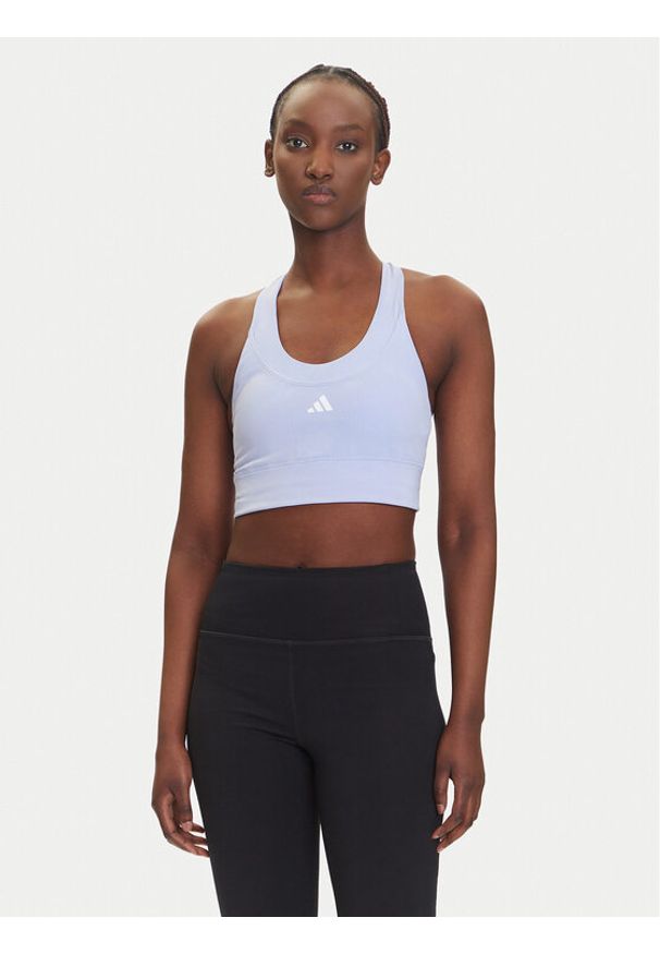 Adidas - adidas Biustonosz sportowy Run Pocket JI5991 Fioletowy Slim Fit. Kolor: fioletowy. Materiał: syntetyk. Sport: bieganie