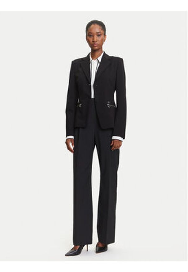 Karl Lagerfeld - KARL LAGERFELD Spodnie materiałowe A3W10099 Czarny Straight Fit. Kolor: czarny. Materiał: syntetyk