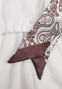 Renee - Biały Elegancki Komplet na Lato z Wiskozy Koszula Bez Rękawów Spodnie i Apaszka Thelana. Kolor: biały. Materiał: wiskoza #8