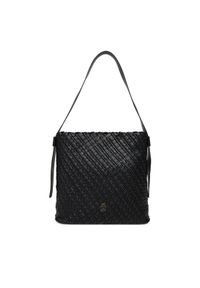 TOMMY HILFIGER - Tommy Hilfiger Torebka Th Braided Maxi Hobo AW0AW18161 Czarny. Kolor: czarny. Materiał: skórzane #1