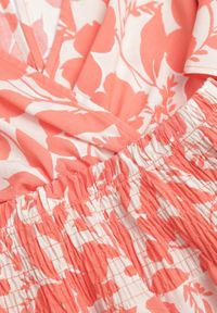 Renee - Pomarańczowy 2-częściowy Komplet z Szerokimi Spodniami i Krótką Bluzką z Wiskozy Steliisa. Kolor: pomarańczowy. Materiał: wiskoza. Wzór: aplikacja, kwiaty #7