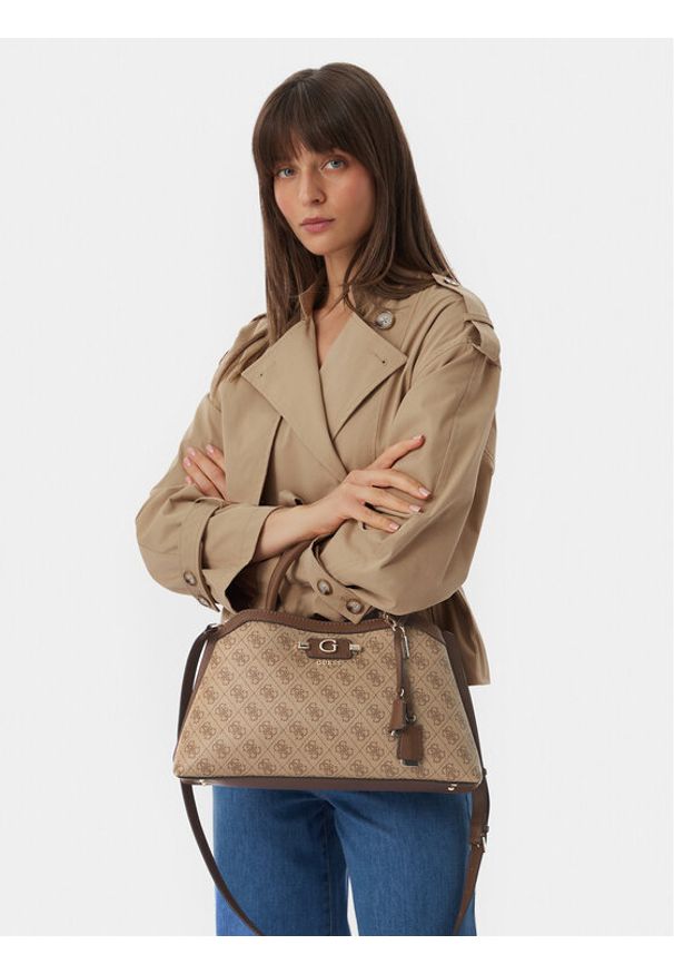Guess Torebka Lindsey HWSG97 49060 Beżowy ciemny. Kolor: beżowy. Materiał: skórzane