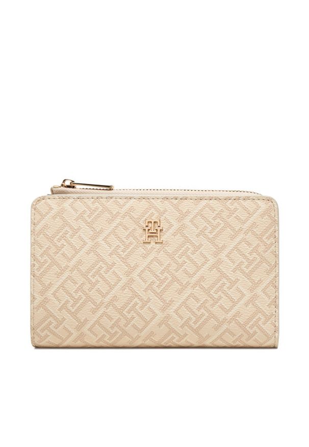 TOMMY HILFIGER - Tommy Hilfiger Portfel Th Icon Bifold Wallet Monoplay AW0AW18594 Beżowy. Kolor: beżowy. Materiał: skóra