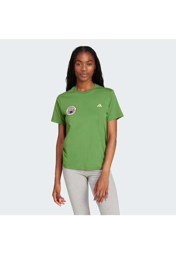 Adidas - Koszulka adidas x FARM Graphic. Kolor: zielony. Sport: fitness