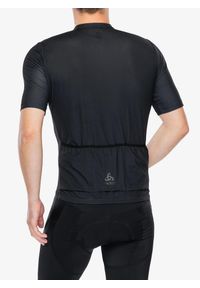 Koszulka kolarska męska Odlo Essential T-Shirt S/U Collar S/S Full Zip. Kolor: czarny. Sport: kolarstwo