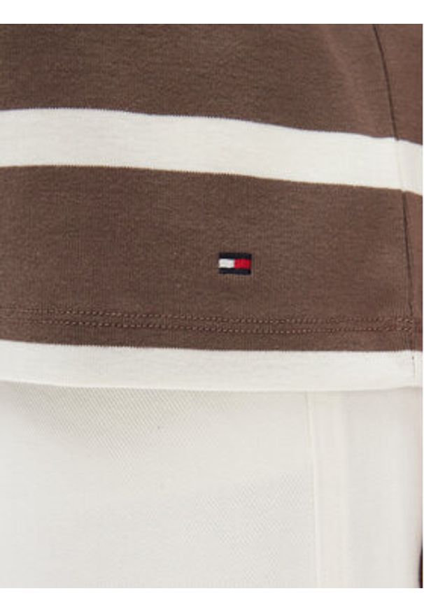 TOMMY HILFIGER - Tommy Hilfiger T-Shirt Gold Button WW0WW45628 Brązowy Regular Fit. Kolor: brązowy. Materiał: bawełna