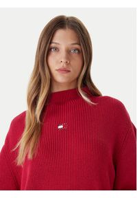 Tommy Jeans Sweter Badge DW0DW21676 Różowy Relaxed Fit. Kolor: różowy. Materiał: bawełna #3